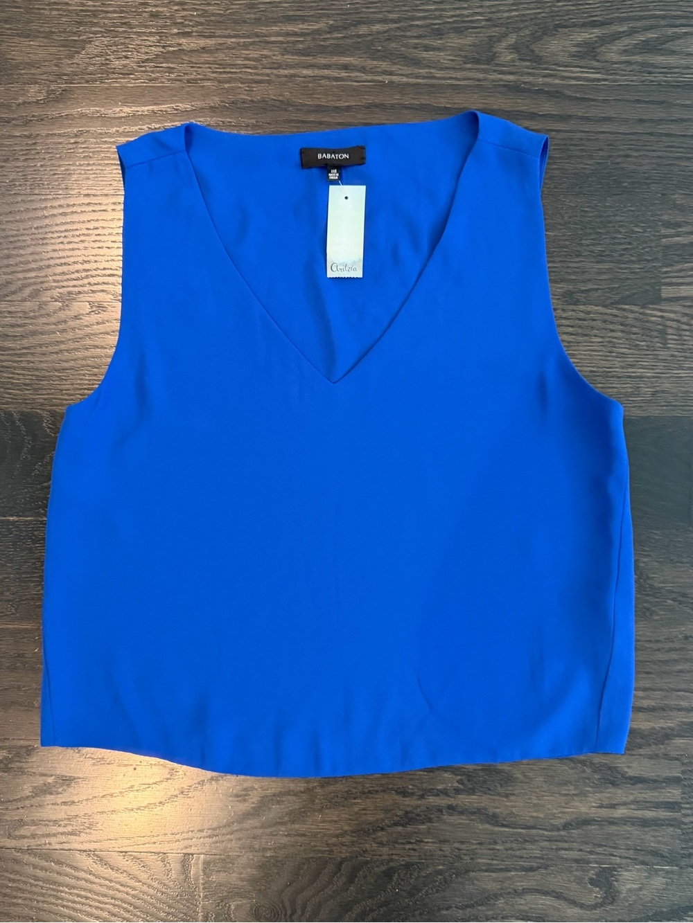 Aritzia Babaton Murphy Sleeveless V-Neck Tank Top in Cobalt Blue